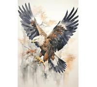 DCIDBEI Peinture Diamant Aigle 40x50cm 5D Diamond Painting Aigle Animal Peinture par numéros Aigle Point de Croix Cristal Artisanat Adultes Mosaïque Liberté Brave Broderie Diamant Animaux