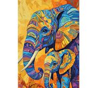 DCIDBEI Peinture Diamant Bébé Éléphant Peint 40x50cm DIY 5D Diamond Painting Éléphant Grande Diamond Painting Fluorescente Pop Art Strass Broderie Point De Croix Perles Tableau Diamant Animaux