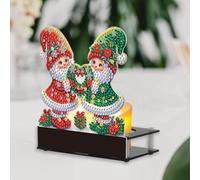 DCIDBEI Peinture Diamant Bougeoir 12x14cm Peinture par Numéros Plateau de Dessous de Verre Rond Chandelier Bougeoir Diamond Painting Support pour Bougie Candle Holder Père Noël