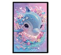 DCIDBEI Peinture Diamant Carnet A5 Blanc Carnets Vierges Journal Livre Diamond Painting Carnet de Croquis de Peinture Diamant A5 Carnet de Voyage Bloc-Notes Carnet de Dauphin Adulte