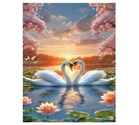 DCIDBEI Peinture Diamant Cygne Paysage Peinture par numéros Adultes Strass Toile Autocollant Diamond Painting et Nature Canevas Diamant