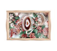 DCIDBEI Peinture diamant de Noël - Plateau de service rectangulaire - 30 x 20 cm - Peinture par numéros - Assiette à thé - Plateau de service pour dîner - Plateau à collation - Plateau à thé