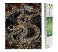DCIDBEI Peinture diamant dragon 40 x 50 cm - Pierres carrées Peinture par numéros avec kit de point de croix - Images de broderie de dragon