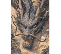 DCIDBEI Peinture Diamant Dragon 40x50cm Broderie Point de Croix Artisanat Adultes Mosaïque Animaux Puzzle Diamond Painting Dragon Chinois Mystère Profondeur Combat Courage Dragon Images