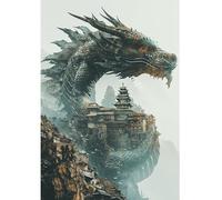 DCIDBEI Peinture Diamant Dragon Chinois 40x50cm Perle Diamant a Coller Dragon Broderie Diamant Gros Serpent Peinture Numero Adulte Animaux Artisanat Buddy Cristal Art Palais Puissance Dignité