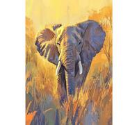 DCIDBEI Peinture Diamant Éléphant Peint 40x50cm 5D Diamond Painting Éléphants Lumineux DIY Peinture Numero Adulte Elephant Arts Affiche Point De Croix Adulte Animaux Force Sagesse Longévité