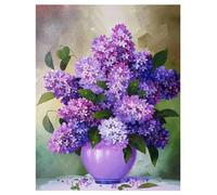 DCIDBEI Peinture Diamant Fleur Hyacinthe 40x50cm Peinture Diamant Adultes Fleurs Jacinthe Manquante Gratitude Paint Diamond Fleurs Tableau Perle Diamant Lily of the Valley Diamant Art 5D Fleur Pourpre