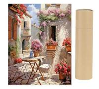 DCIDBEI Peinture Diamant Fleurs Maison 40x50 cm Painting Paysages Puzzle Diamond Paysage Broderie Kit Complet Jardin Coin de la Maison Tableau en Perles à Coller