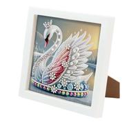 DCIDBEI Peinture Diamant Forme Spéciale Cygne Avec Cadre 30x30cm Diamant Art Strass Cristal Broderie Art Peinture Diamant Animaux Peinture Par Numéros Photos Adultes Tableau en Perles à Coller
