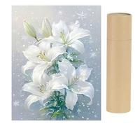 DCIDBEI Peinture Diamant Lis 40x50cm Broderie Adultes Fleurs Pure Belle Famille Grand Amour Gratitude