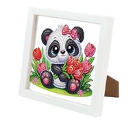 DCIDBEI Peinture Diamant Panda Forme Spéciale Avec Cadre 30x30cm Diamant Painting 5D Adultes Animaux DIY Tableau Perle Diamant Panda Ensemble Broderie Adultes Point De Croix Débutants