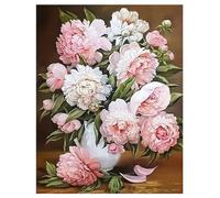 DCIDBEI Peinture Diamant Pivoine 40x50cm Diamond Painting Fleur Pivoine Fleur de Vie Broderie Diamant Fleurs Adultes Pivoine Puzzle Diamant Amour pur Amitié éternelle Broderie Diamant Fleurs Rose