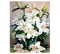 DCIDBEI Peinture Diamant Simple Lis 40x50cm - Peinture par Numéros - Fleur Lily Crafts - Pureté et Unité du Coeur Amour - Broderie Diamant Kit