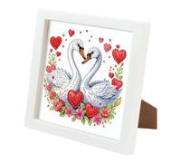 DCIDBEI Peinture Diamant Strass Paillettes Spécial Cygne avec Cadre 30x30cm Peinture par Numéros Cygne Diamond Painting Animaux Broderie Peinture Diamant Toile Débutant Animaux Perle Diamant