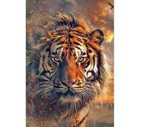 DCIDBEI Peinture Diamant Tigre 40x50cm 5D Diamond Painting Tigre Artisanat Adultes Mosaïque Toile Adultes Perle Diamant a Coller Tiger Strass Autorité Force Brave Tigre Peinture par Numéros Animaux