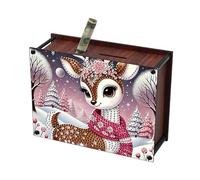 DCIDBEI Peinture Diamant Tirelire 15x13cm Diamond Painting Money Saving Box Animaux Tableau Diamant Adulte Perle Diamant a Coller Tirelire pour Objectif D'économie Cerf de Noël
