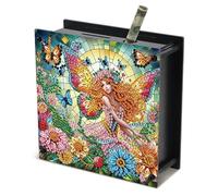 DCIDBEI Peinture Diamant Tirelire 15x13cm Diamond Painting Money Saving Box Animaux Tableau Diamant Adulte Papillon Fée Elfe Ange Perle Diamant a Coller Tirelire pour Objectif D'économie