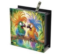 DCIDBEI Peinture Diamantée Tirelire en Forme de Cochon 15x13cm Diamond Painting Money Box pour Cadeaux de Mariage ou de Baptême Boîte de pièce de Monnaie Perroquet Cochon Money Saving Box