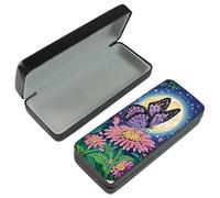 DCIDBEI Peinture Numero Adulte étui à Lunettes pour Adultes Diamond Painting Boîte de Rangement Housses de Protection pour Lunettes Boîte à Yeux conteneur à Lunettes Fleurs Papillon
