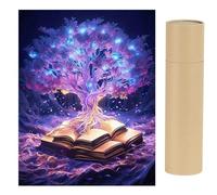DCIDBEI Peinture par Numéros Arbre de Vie 40x50cm Peinture au Diamant Arbre de Vie Diamond Painting Fluorescent Arbre Fantastique Diamant Painting Peinture au Diamant Papillon Arbre de Vie Neon