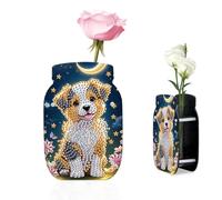DCIDBEI Peinture par Numéros DIY Vase 10x15cm Diamond Painting Vase pour Compositions Florales Décoratives Vases pour Meubles Modernes pour Pendaison de Crémaillère Décoration de Table Chien
