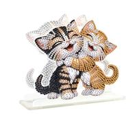 DCIDBEI Perle Diamant a Coller Porte Serviettes 15x15 cm Peinture Diamant Porte-Serviettes de Table Diamond Painting Porte-Serviettes en Papier pour Tables à Manger Tables de Pique-Nique Chat