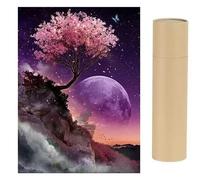 DCIDBEI Ronde Diamond painting Arbre de Vie Grand Format 40x50 cm Forêt Magique Peinture Diamant Adultes Tableau Diamant Enfant Perle Diamant Arbre Sakura Lune Décoration Canevas Perle Diamant Puzzle