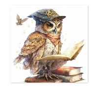 DCIDBEI Square Diamond Painting Hibou 40x40 cm Kit Tableau Strass Hibou Peinture Diamant Chouette Hibou Broderie Diamant Chouette Diamond Painting Carré Diamant Tableau Diamant Enfant Canevas