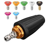 Dciustfhe Buse turbo pour nettoyeur haute pression, buse rotative et 7 pointes, raccord rapide 1/4', 4000 Psi, Noir, (406689)