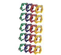 Dciustfhe Lot de 20 mini tamburines en plastique - Instrument de musique à percussion et rythme