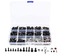 Dciustfhe Lot de 500 vis de voiture RC M3 hexagonales vis écrou coque boucle RC kit d'outils de réparation pour voitures Arrma 1/8-1/16 RC
