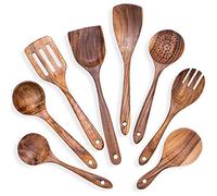 Dciustfhe Lot de 8 ustensiles de cuisine - Spatule, cuillère de cuisine, louche à soupe, écumoir - Classique