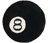 DCIUSTFHE Tapis De Billard 8 Boules De Simulation Tapis De Bain AntidéRapant Rond Noir DéCor De Chambre Preppy EsthéTique Paillasson for Salon Salle à Manger Chambre à Coucher,001,60x60cm