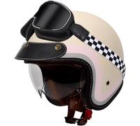 DCJDKCVKI Casque de Moto 3/4, Casque de Moto rétro, homologué ECE, Casque de Moto 3/4 pour Scooter électrique et cyclomoteur pour Enfants