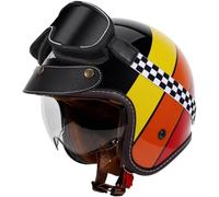 DCJDKCVKI Casque de Moto 3/4, Casque de Moto rétro, homologué ECE, Casque de Moto 3/4 pour Scooter électrique et cyclomoteur pour Enfants