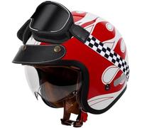 DCJDKCVKI Casque de Moto Ouvert Demi-Visage, rétro, Cruiser, Chopper, Scooter, Touring, homologué ECE, Casque Jet pour Adultes, Hommes et Femmes