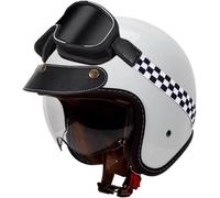 DCJDKCVKI Casque de Moto Ouvert Demi-Visage, rétro, Cruiser, Chopper, Scooter, Touring, homologué ECE, Casque Jet pour Adultes, Hommes et Femmes