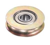 DCJJLWIG Lot de 2 roulettes coulissantes en U for Porte, Trou d'axe de 8 mm, diamètre de 32 mm, roulements en Acier, Roues/Rouleaux/poulies for quincaillerie de Meubles