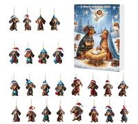 Dckhund Christmas Advent 2025, Mignon Décor Pour La Maison, 24 Jours De Noël Calendrier À Rebours De Christ