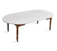 D'CLIC Protège Table Ovale Élastiqué 230 à 243 cm pour Tables Ovales et Rondes avec Rallonges - sous Nappe de Protection Mousse PVC - Molleton Épais Antichoc et Anti-Tâches - Fabrication Française