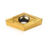 DCMT070204 Lot de 10 inserts de tournage indexables en carbure pour usinage de tour - Revêtement PVD, râteau positif, acier de finition, 12 x 7 x 2 mm