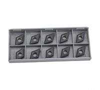 DCMT11T308-SM Lot de 10 plaques de coupe réversibles en métal dur pour tour avec revêtement CVD/PVD R0.8 pour acier/acier inoxydable/fonte pour SDJCR/L SDUCR/L Support