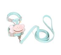 DCNIYT Ensemble harnais et laisse réglable double couche pour chat et chien de petite et moyenne taille (bleu, taille M (4,5 à 7,5 kg pour animal de compagnie)