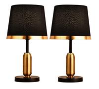 DCOC Lot de 2 lampes de bureau à piles, sans fil, télécommande, lumière jaune et blanche, rechargeable, LED à intensité variable, convient pour table de chevet, bureau à domicile, chambre à coucher