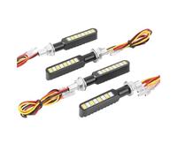 DCOZZ Moto Clignotants Feu clignotant LED avant/arrière pour moto en aluminium 16/12, M8, ambre, blanc/rouge, feu de freinage DRL