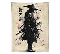 DCQFC Tapisserie murale japonaise samouraï à suspendre - Décoration murale pour chambre à coucher, salon, dortoir, pique-nique, 152,4 x 203,2 cm, 60pox80po
