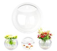 DCQRY Aquarium à Suspendre au Mur 230 ML, Plante à Air Hydroponique, Pot de Fleur en Acrylique Transparent, Bol à Poisson, Décoration de la Maison, Bol à Suspendre, Décoration Murale à Bulles(#1)