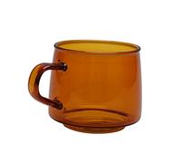 DCQRY Tasse à Café en Verre de 350 Ml Tasse à Café en Cristal avec Poignée Tasses Transparentes Verres à Thé pour Thé, Cappuccino, Latte, Café Expresso, Jus, Tasses à Café en Verre(Couleur ambre)