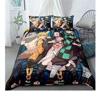 DCr-14080 Housse de couette avec la lame du diable taie d'oreiller avec motif de dessin animé Demon Slayer K Taille:200x200cm