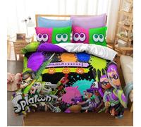 DCr-1633 Populaire Splatoon 2 Jeu Ensemble de Literie Imprimé 3d Dessin Animé Housse de Couette Taie d'orei Taille:200x200cm